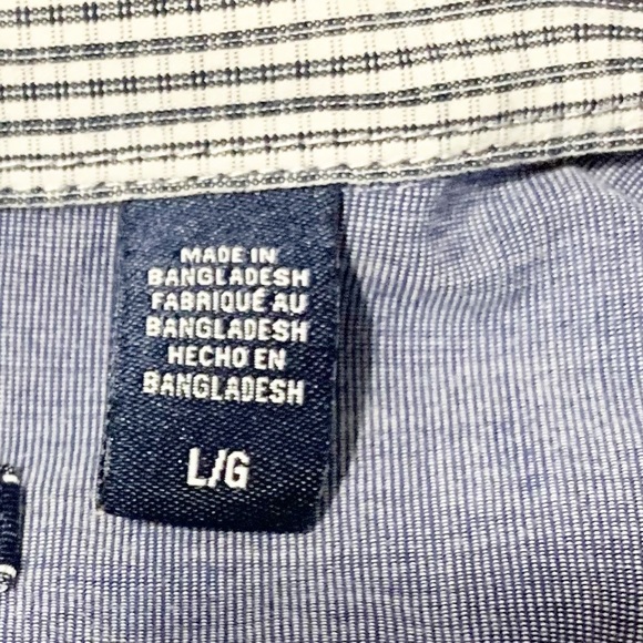 Izod Button Down Micro Stripe Long Sleeve Cotton Shirt with Contrasting Cuffs 💙 - Picture 11 of 12